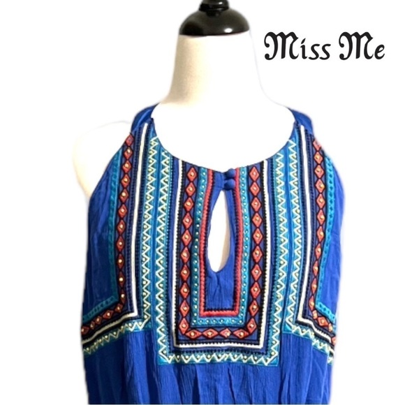 MISS ME MAXI DRESS (NWT) Embroidered Top Size Medium - Picture 1 of 7